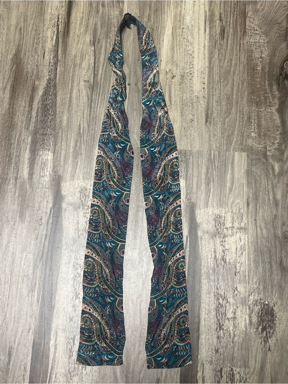Vintage Vicky Davis Japan Silk Paisley 3" Butterfly SelfTie Bow Tie Ascot Cravat